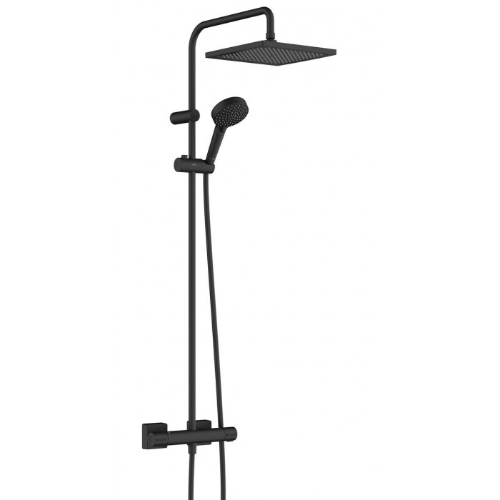 Душевая стойка Hansgrohe Vernis Shape 240 1jet EcoSmart 26429670 с термостатом, черная