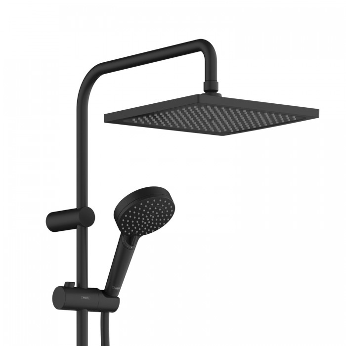 Душевая стойка Hansgrohe Vernis Shape 240 1jet EcoSmart 26429670 с термостатом, черная