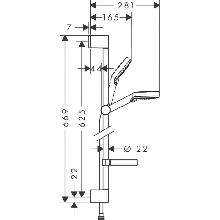 Душевой гарнитур Hansgrohe Crometta 100 2jet Vario 26553400 хром