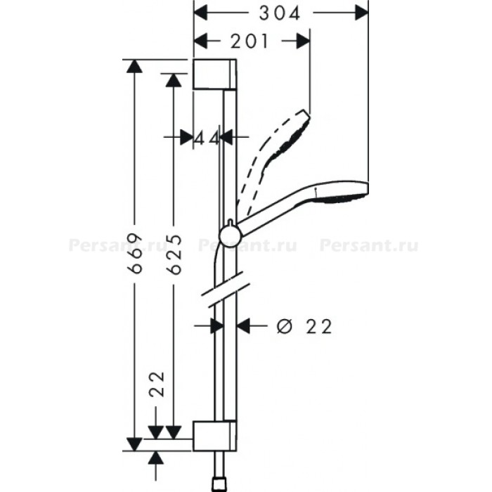 Душевой гарнитур Hansgrohe Croma Select E 110 3jet Vario 26582400 хром