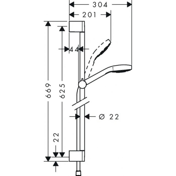 Душевой гарнитур Hansgrohe Croma Select E 110 1jet 26584400 хром