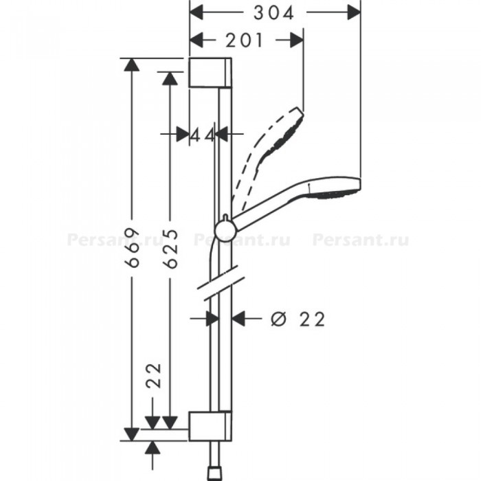 Душевой гарнитур Hansgrohe Croma Select S 110 3jet Vario 26562400 хром