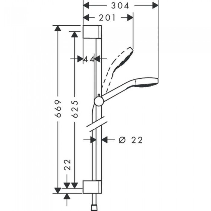 Душевой гарнитур Hansgrohe Croma Select S 110 3jet Vario 26562400 хром
