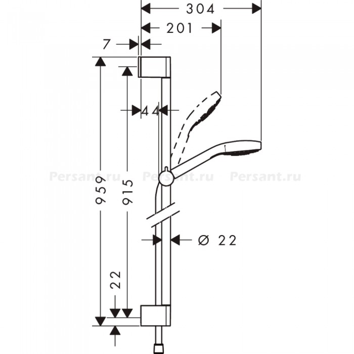 Душевой гарнитур Hansgrohe Croma Select E 110 3jet Vario 26592400 хром