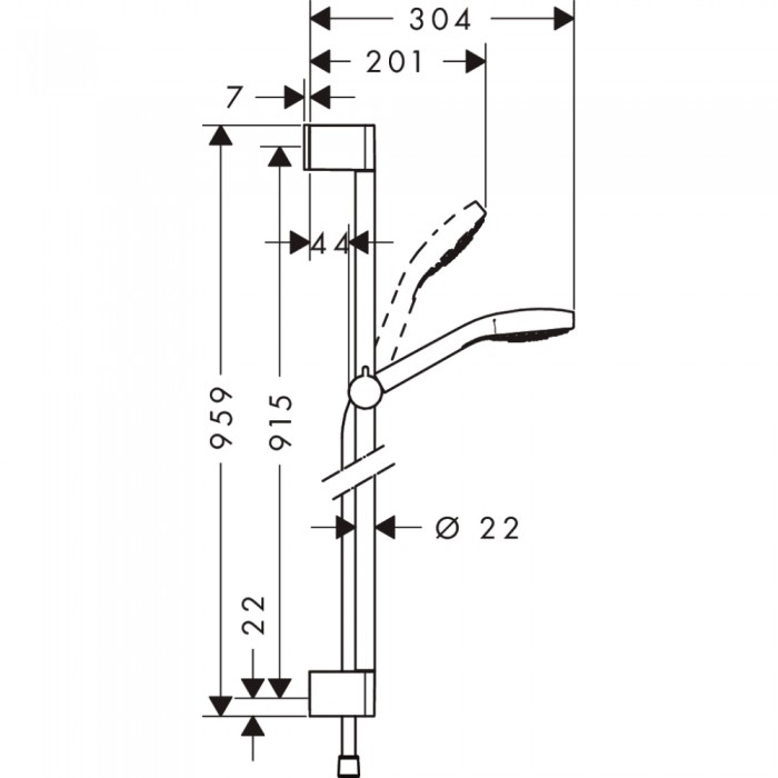 Душевой гарнитур Hansgrohe Croma Select E 110 4jet Multi 26590400 хром