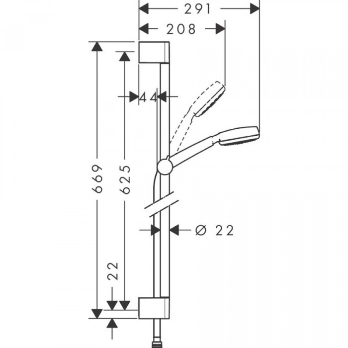 Душевой гарнитур Hansgrohe Crometta 100 1jet Mono 26533400 хром