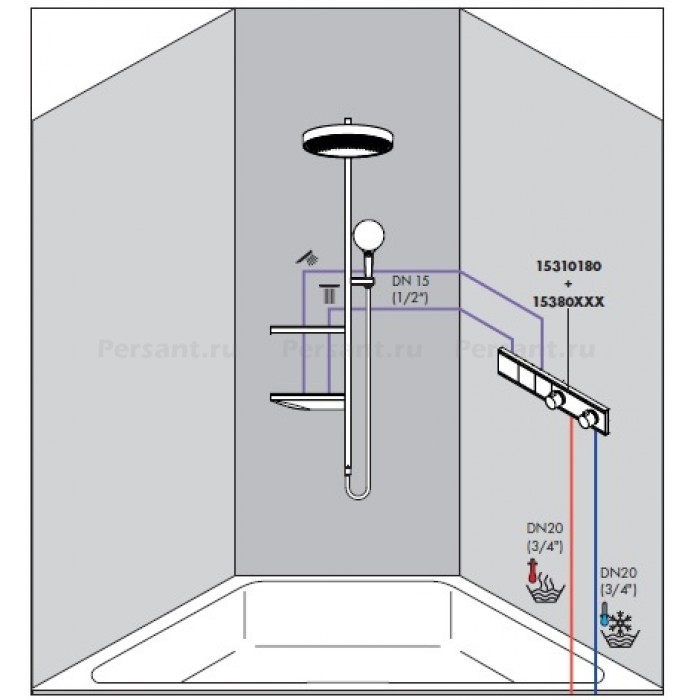 Душевая система Hansgrohe Rainfinity 360 1jet 26842700 без смесителя, белая
