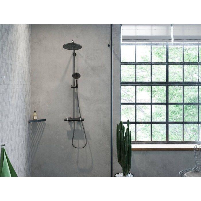 Душевая стойка Hansgrohe Croma Select S 280 26890340 черный хром шлифованный, с термостатом