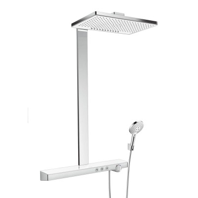 Душевая стойка Hansgrohe 460 2jet EcoSmart 27109400 с термостатом, белый/хром