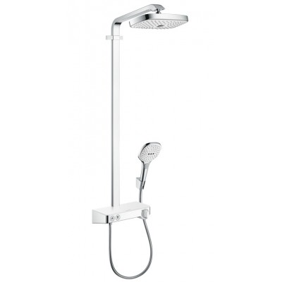 Душевая стойка Hansgrohe Raindance Select E 300 2jet 27126400 с термостатом, белый/хром