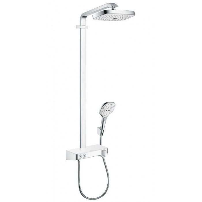 Душевая стойка Hansgrohe Raindance Select E 300 2jet 27126400 с термостатом, белый/хром