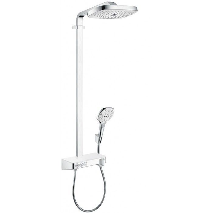 Душевая стойка Hansgrohe Raindance Select E 300 3jet 27127400 с термостатом, белый/хром