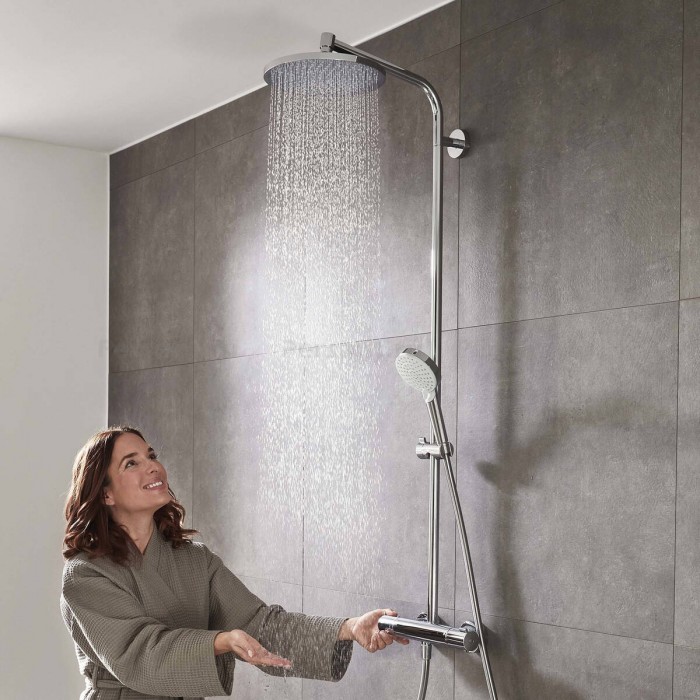 Душевая стойка hansgrohe Crometta S 240 Showerpipe EcoSmart 27268000 с термостатом