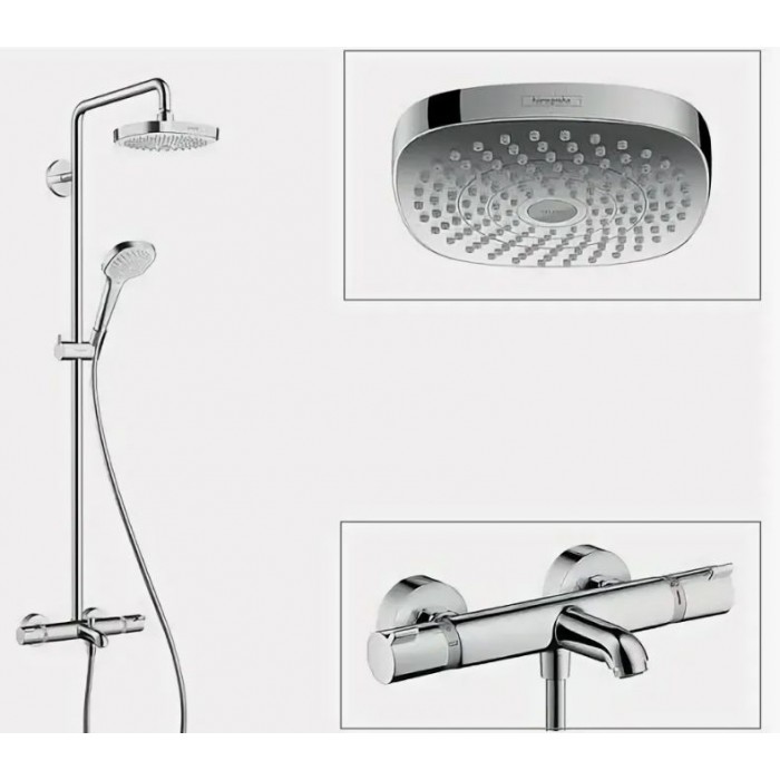 Душевая стойка для ванны Hansgrohe Croma 180 Select E 27352400 с термостатом, хром