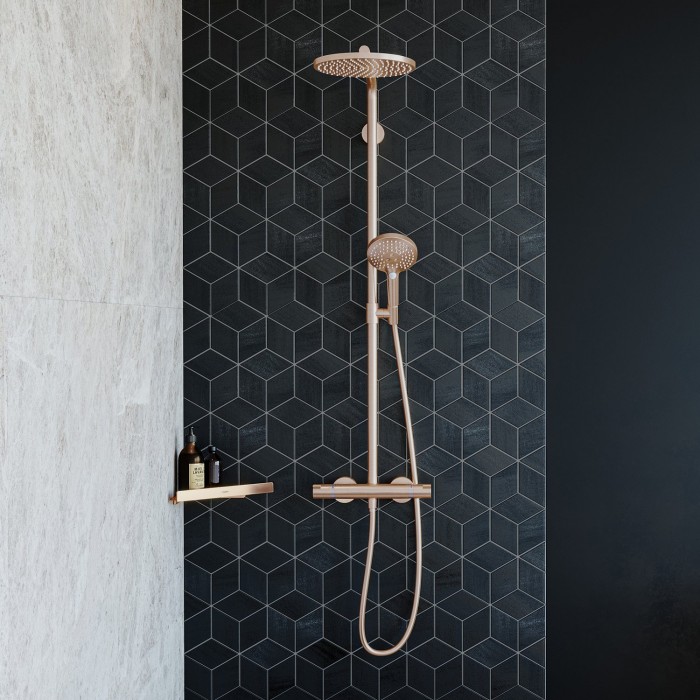 Душевая стойка Hansgrohe Raindance Select S 240 1jet 27633140 с термостатом, шлифованная бронза