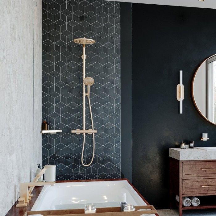 Душевая стойка Hansgrohe Raindance Select S 240 1jet 27633140 с термостатом, шлифованная бронза