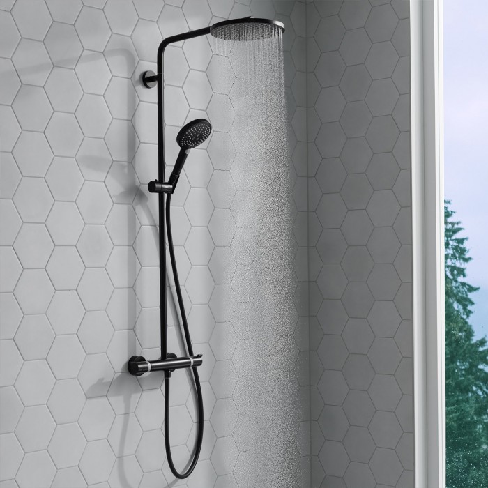 Душевая стойка Hansgrohe Raindance Select S 240 1jet 27633670 с термостатом, черная