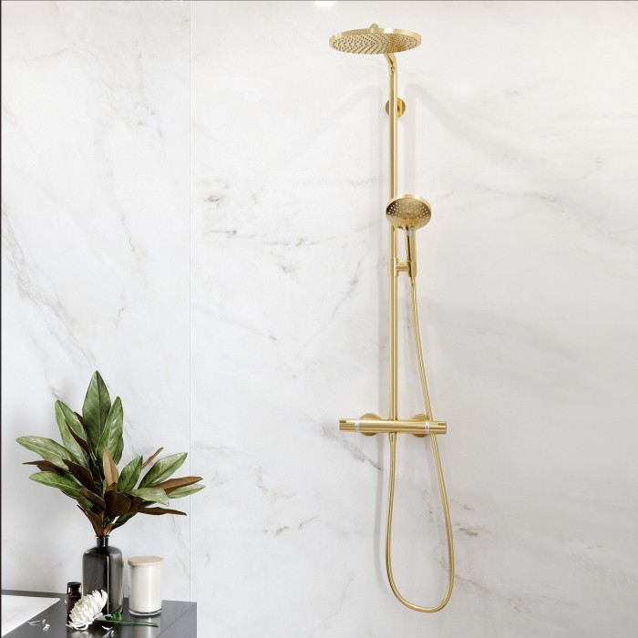 Душевая стойка Hansgrohe Raindance Select S 240 1jet 27633990 с термостатом, золото