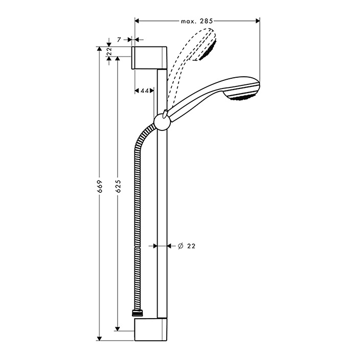 Душевой гарнитур Hansgrohe Crometta 85 1jet Mono 27728000 хром