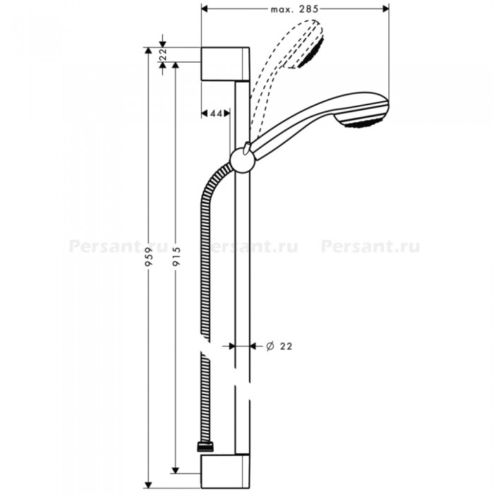 Душевой гарнитур Hansgrohe Crometta 85 2jet Vario 27762000 хром