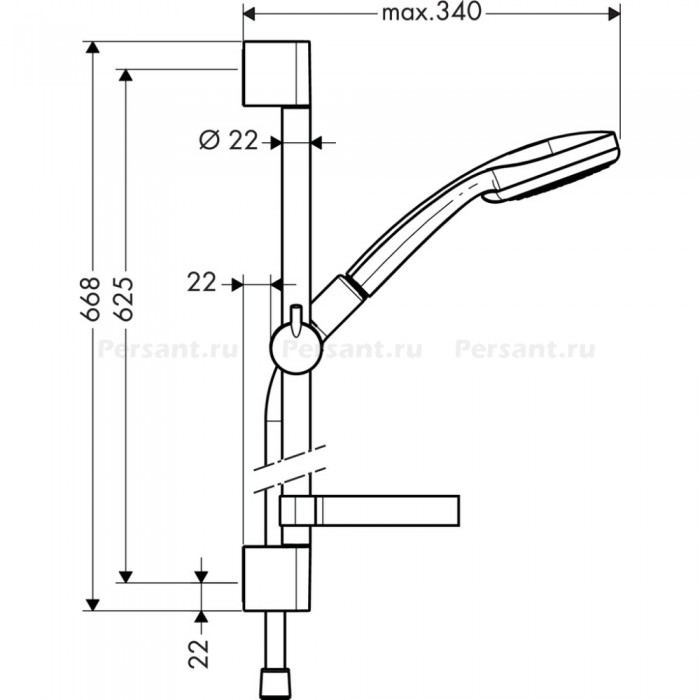 Душевой гарнитур Hansgrohe Croma 100 4jet Vario 27772000 хром