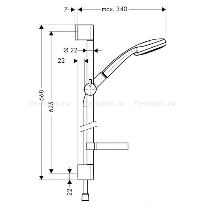 Душевой гарнитур Hansgrohe Croma 100 Multi 27775000 хром