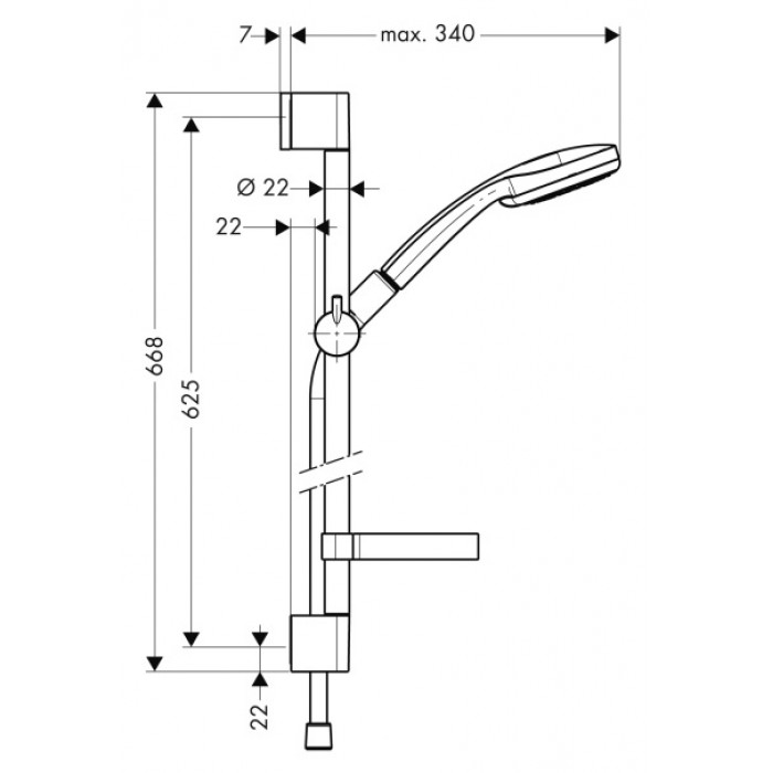 Душевой гарнитур Hansgrohe Croma 100 Multi 27775000 хром