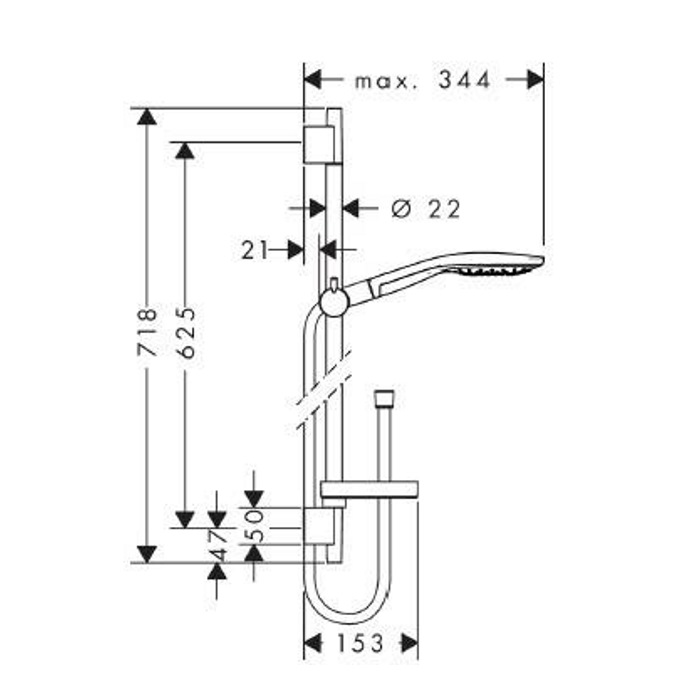 Душевой гарнитур Hansgrohe Raindance Select S 150 3 jet/ Unica'S Puro 0,65 м 27802000