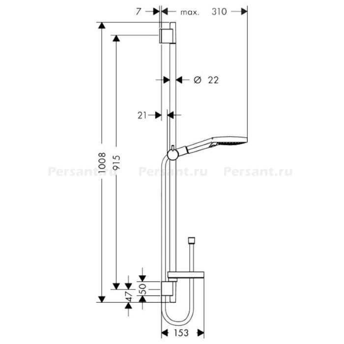 Душевой гарнитур Hansgrohe Raindance Select E 150 3jet 27857000 хром