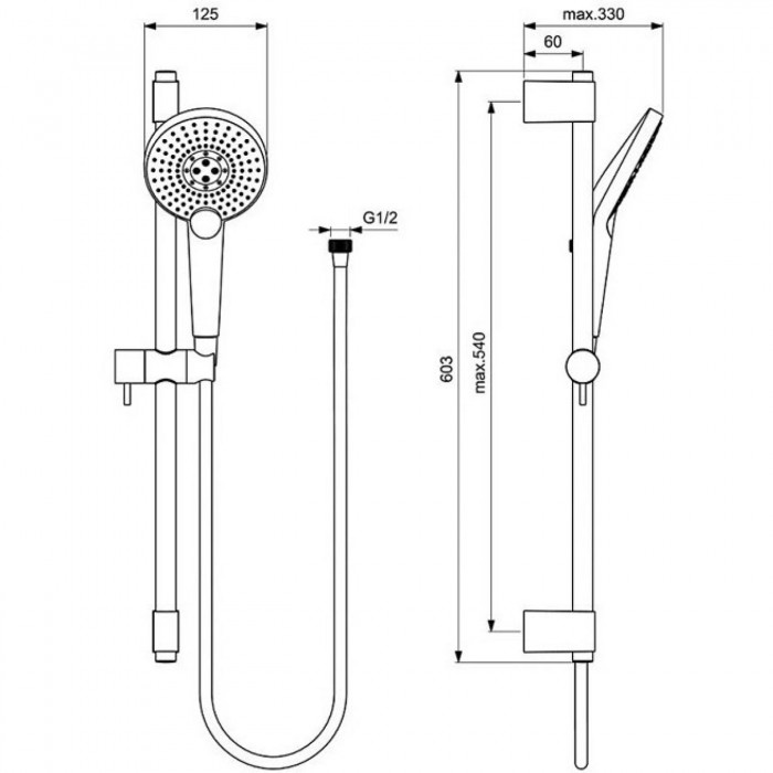 Душевой гарнитур Ideal Standard IdealRain Evo Jet Round XL3 B1761AA хром