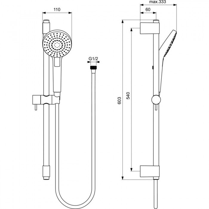 Душевой гарнитур Ideal Standard IdealRain Evo B2233AA хром
