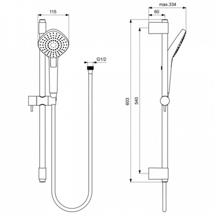 Душевой гарнитур Ideal Standard IdealRain Evo B2234AA хром