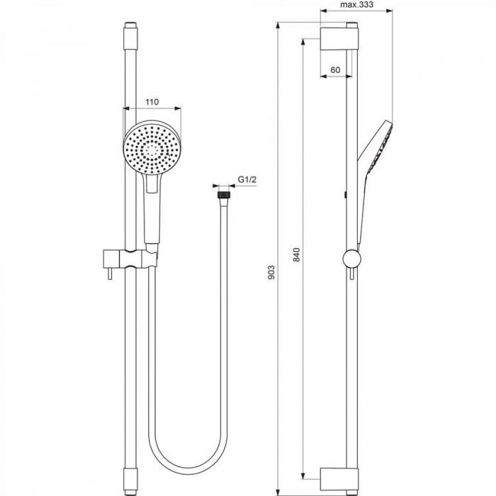 Душевой гарнитур Ideal Standard IdealRain Evo B2237AA хром