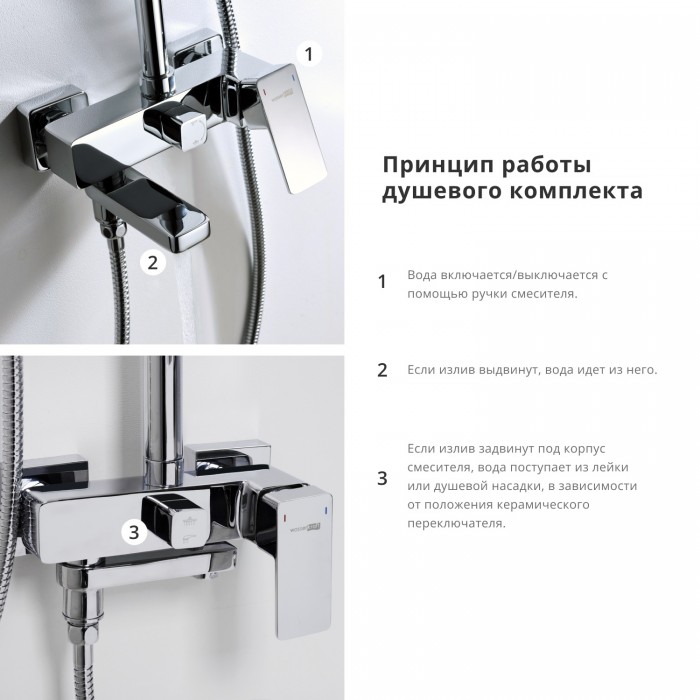Душевая стойка WasserKRAFT A17701 хром
