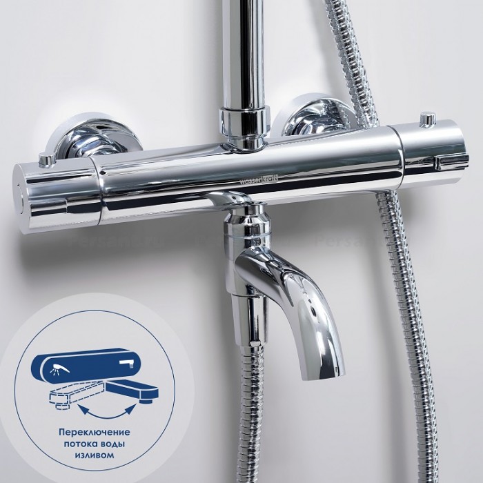 Душевая стойка WasserKRAFT A18801 Thermo с термостатом, хром