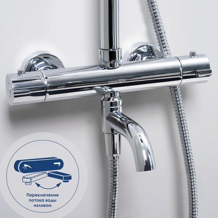 Душевая стойка WasserKRAFT A18801 Thermo с термостатом, хром