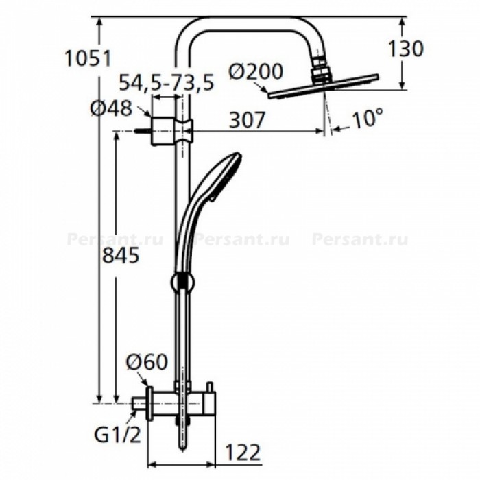 Душевая система Ideal Standard IdealRain Soft A5689AA без смесителя, хром