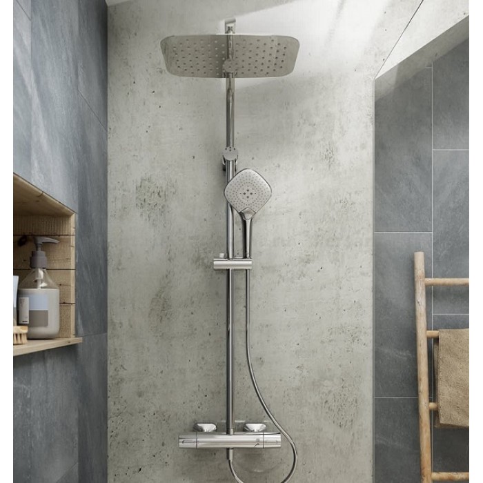 Душевая стойка Ideal Standard IDEALRAIN CUBE EVO A6985AA с термостатом, хром