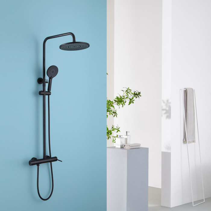 Душевая стойка Abber Emotion AF8816B без излива, черный