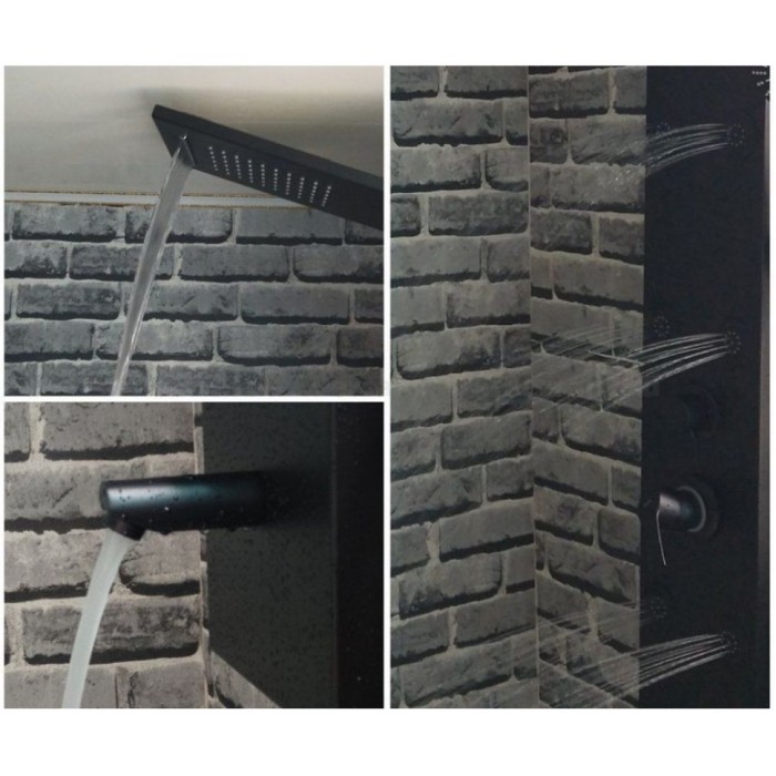 Душевая панель Aquanet Galaxy Black AP40-05 черная матовая