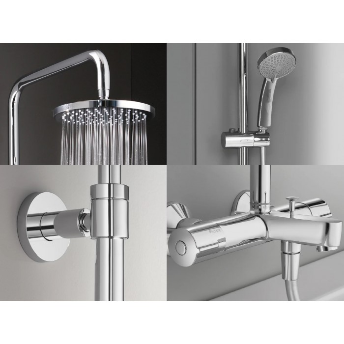 Душевая стойка Jacob Delafon July E99741-CP с термостатом, хром