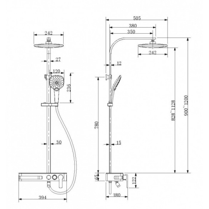 Душевая стойка Bravat Meissen F6277312CP-A-ENG