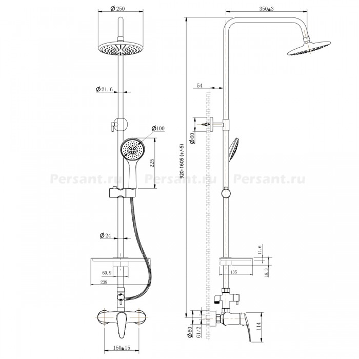 Душевая стойка Lemark Linara LM0460C хром