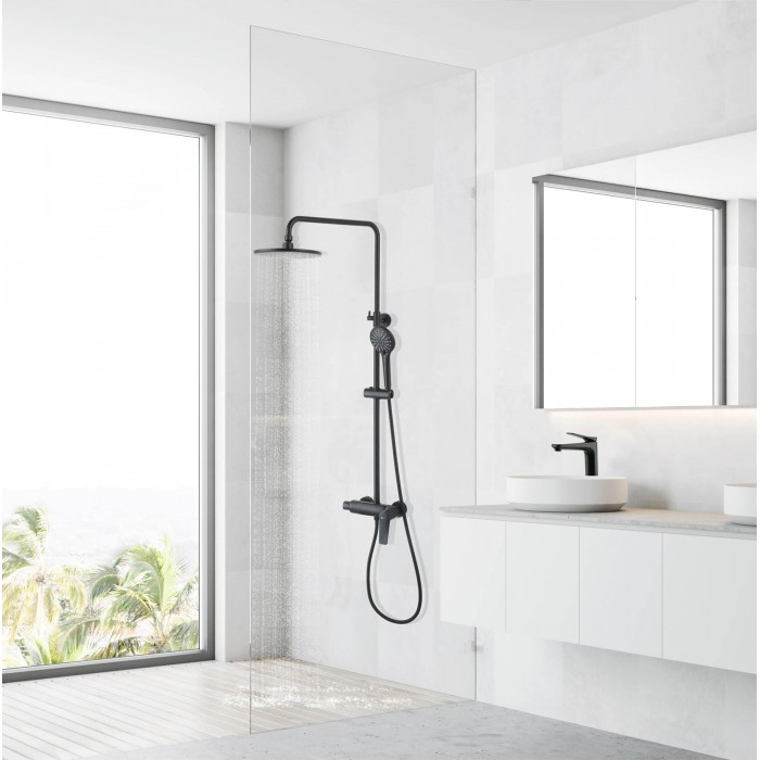 Душевая стойка Lemark Bronx LM3760BL черная матовая