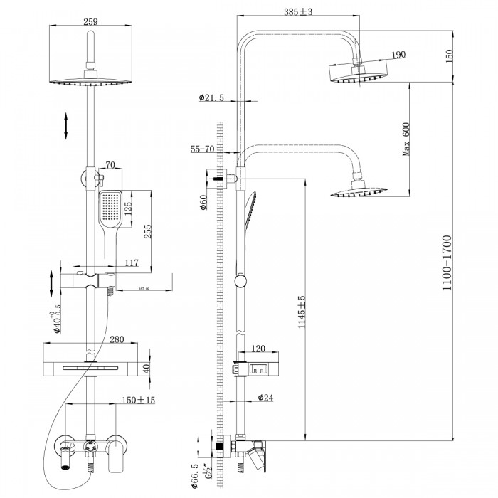 Душевая стойка Lemark Tropic LM7002С хром