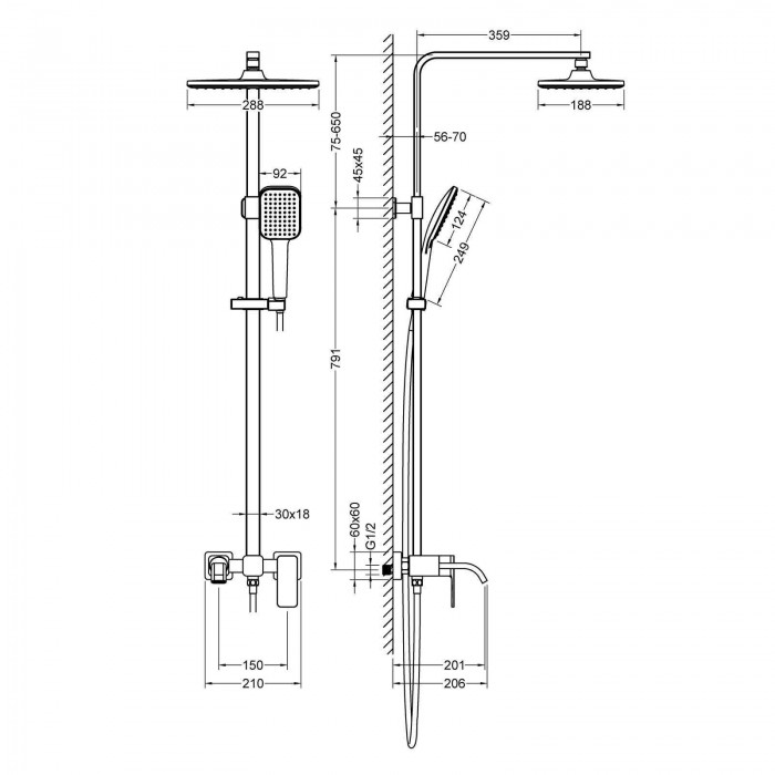 Душевая стойка Timo Selene SX-1013/00 хром