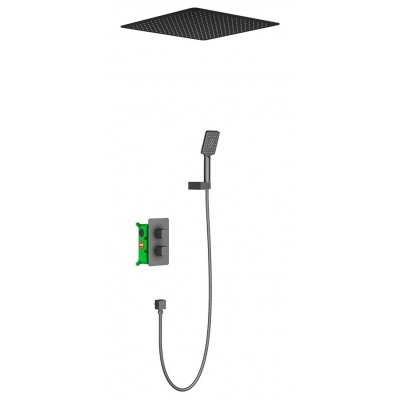 Душевой комплект Timo Petruma SX-5029/03SM с термостатом, черный матовый