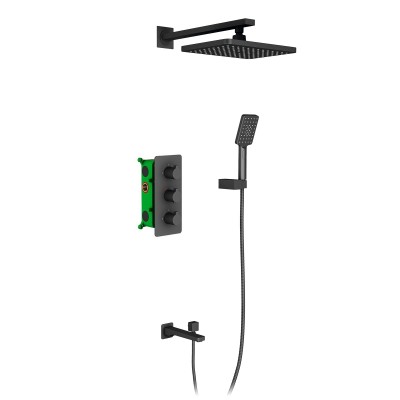 Душевой комплект Timo Petruma SX-5149/03SM с термостатом, черный матовый