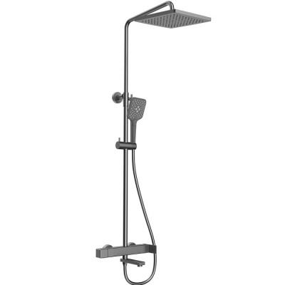 Душевая стойка Vincea Cube VSFS-1C1GM вороненая сталь