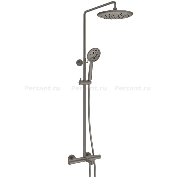 Душевая стойка Vincea Desire VSFS-1D1TGM вороненая сталь, с термостатом